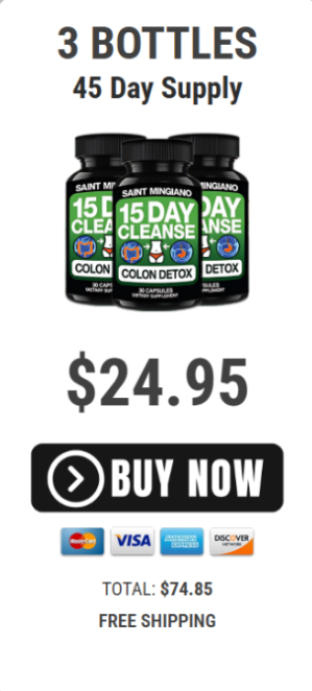 Three bottle value package for the 15 Day Cleanse capsules with discounted price